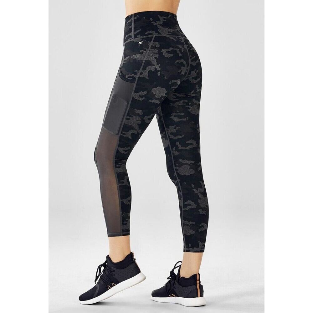 🌵 Fabletics Women's Powerhold Camo Camouflage Mesh Pockets Leggings - Size XS